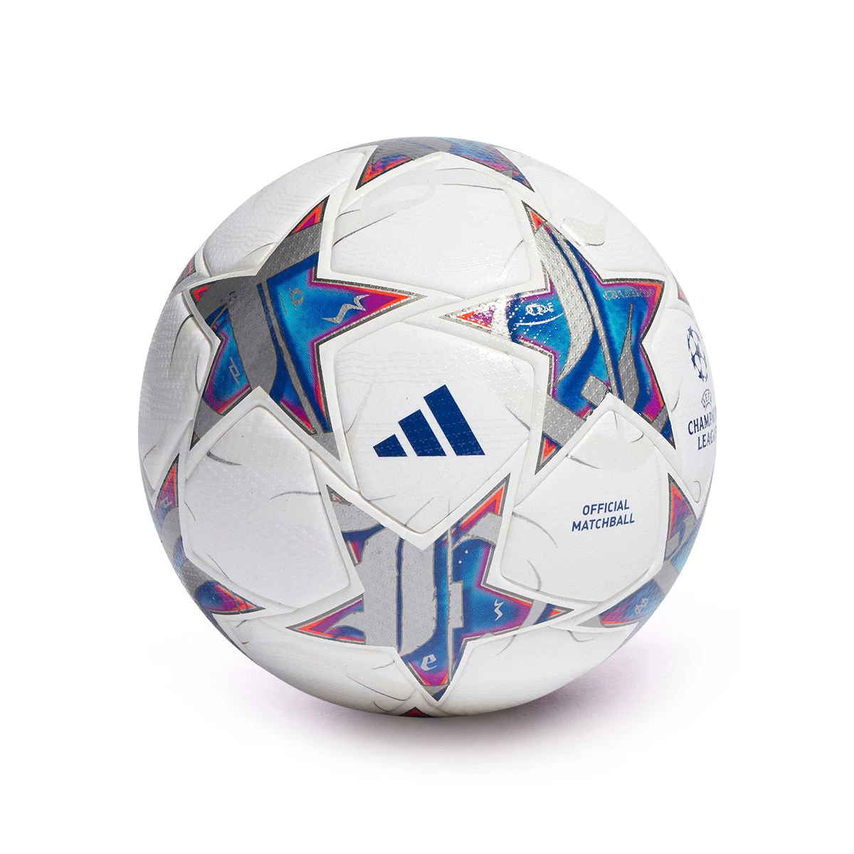 Balón adidas Oficial Champions League 2023-2024 White-Silver  Metallic-Bright Cyan-Team Royal - Fútbol Emotion